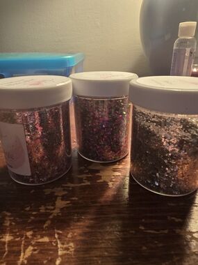 Multicolor Glitter Craft Jars - Set of 3